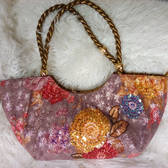 Handbags - Sequin Flower Tote Bag